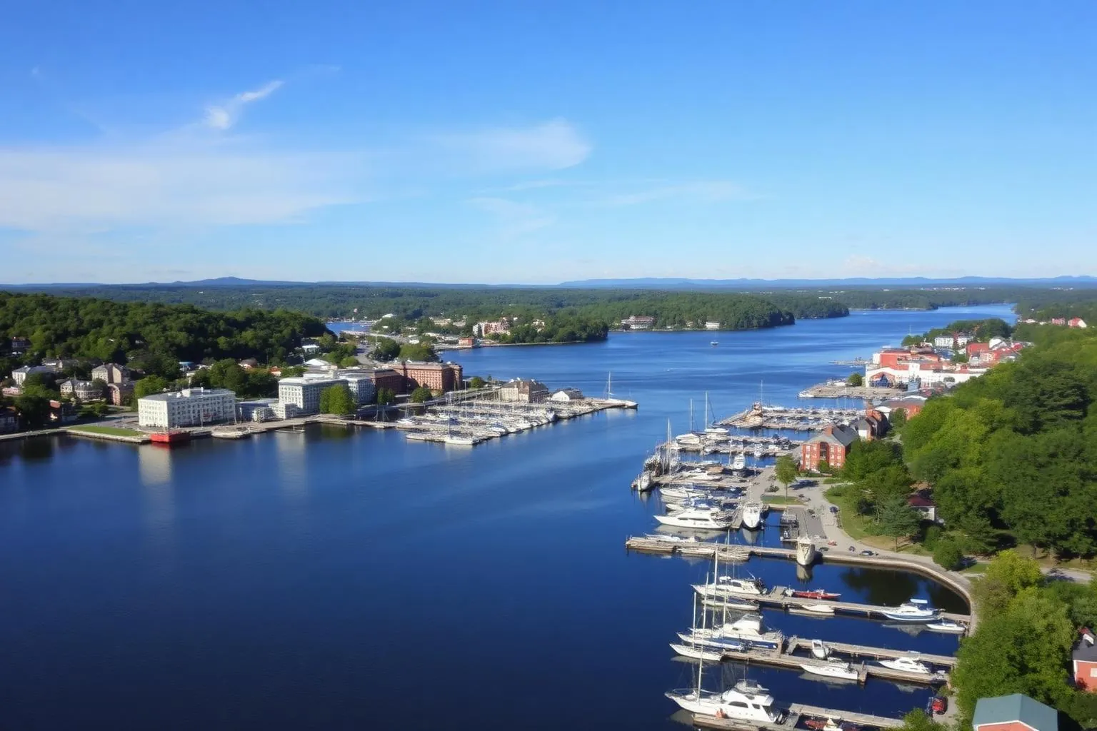 Aerial drone view of Kingston in Ulster County — Hudson Valley digital marketing and local SEO service area