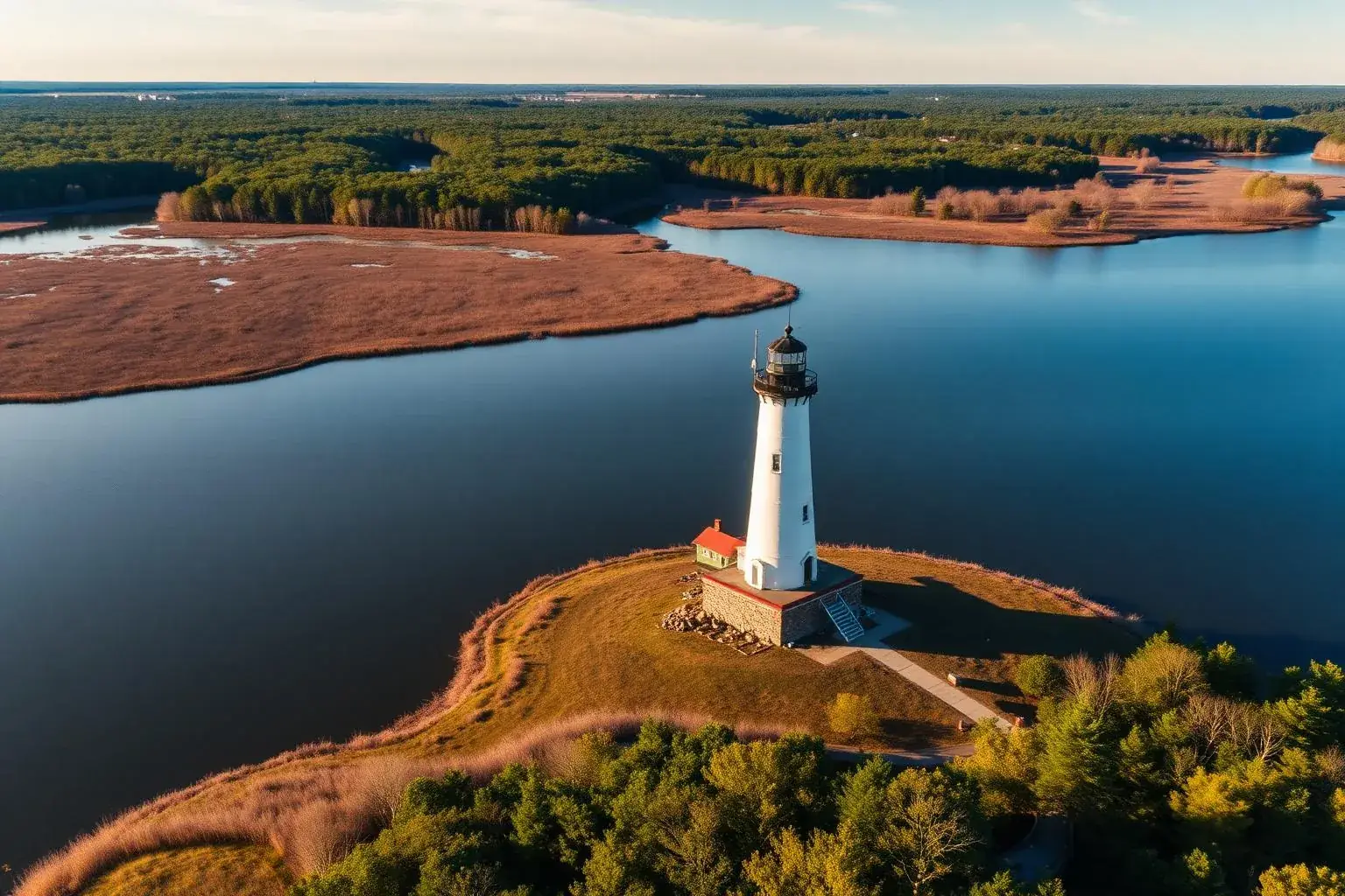 Aerial drone view of Saugerties in Ulster County — Hudson Valley digital marketing and local SEO service area